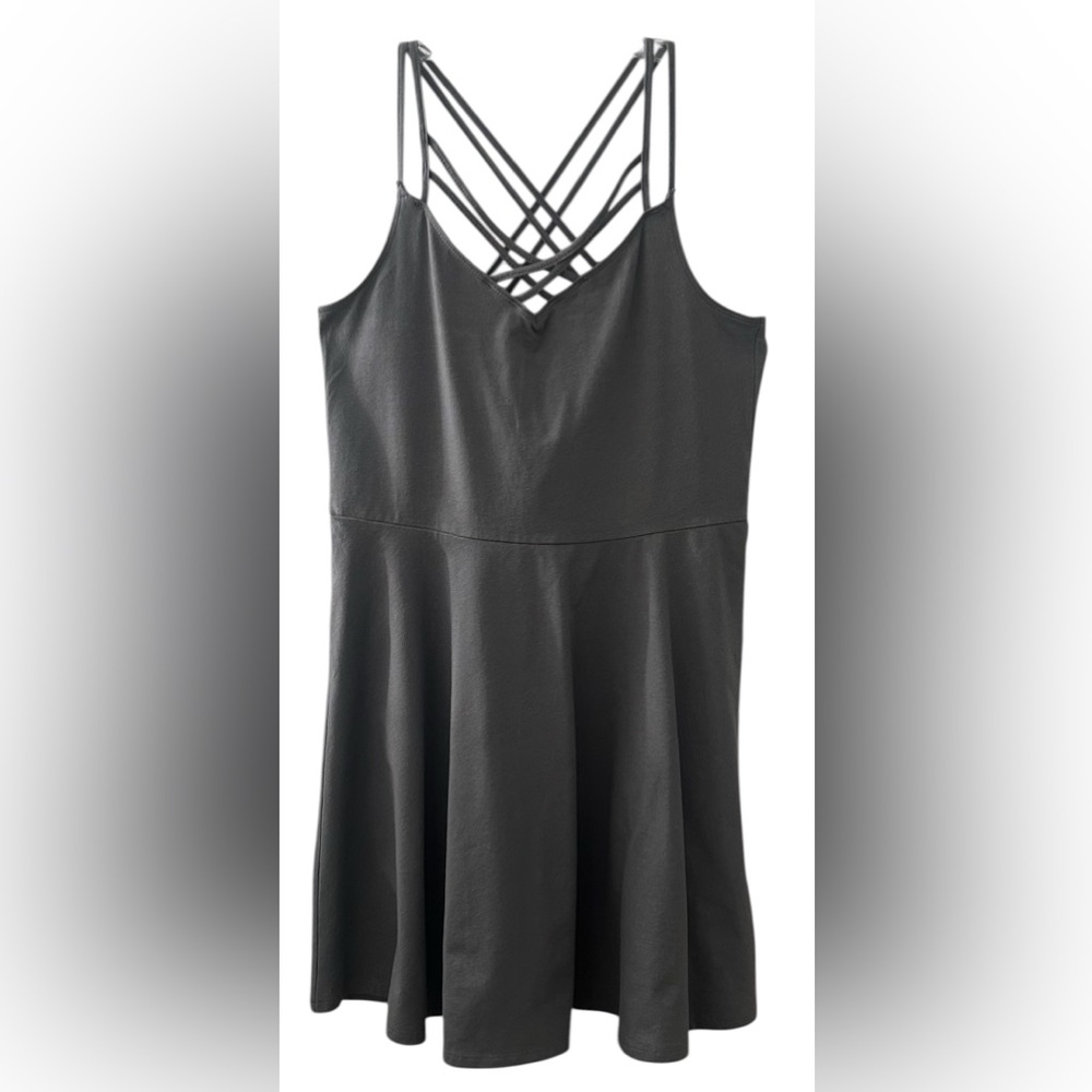 HOLLISTER Gray Strappy Knit Skater Dress Women’s Size Large NWOT